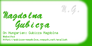 magdolna gubicza business card